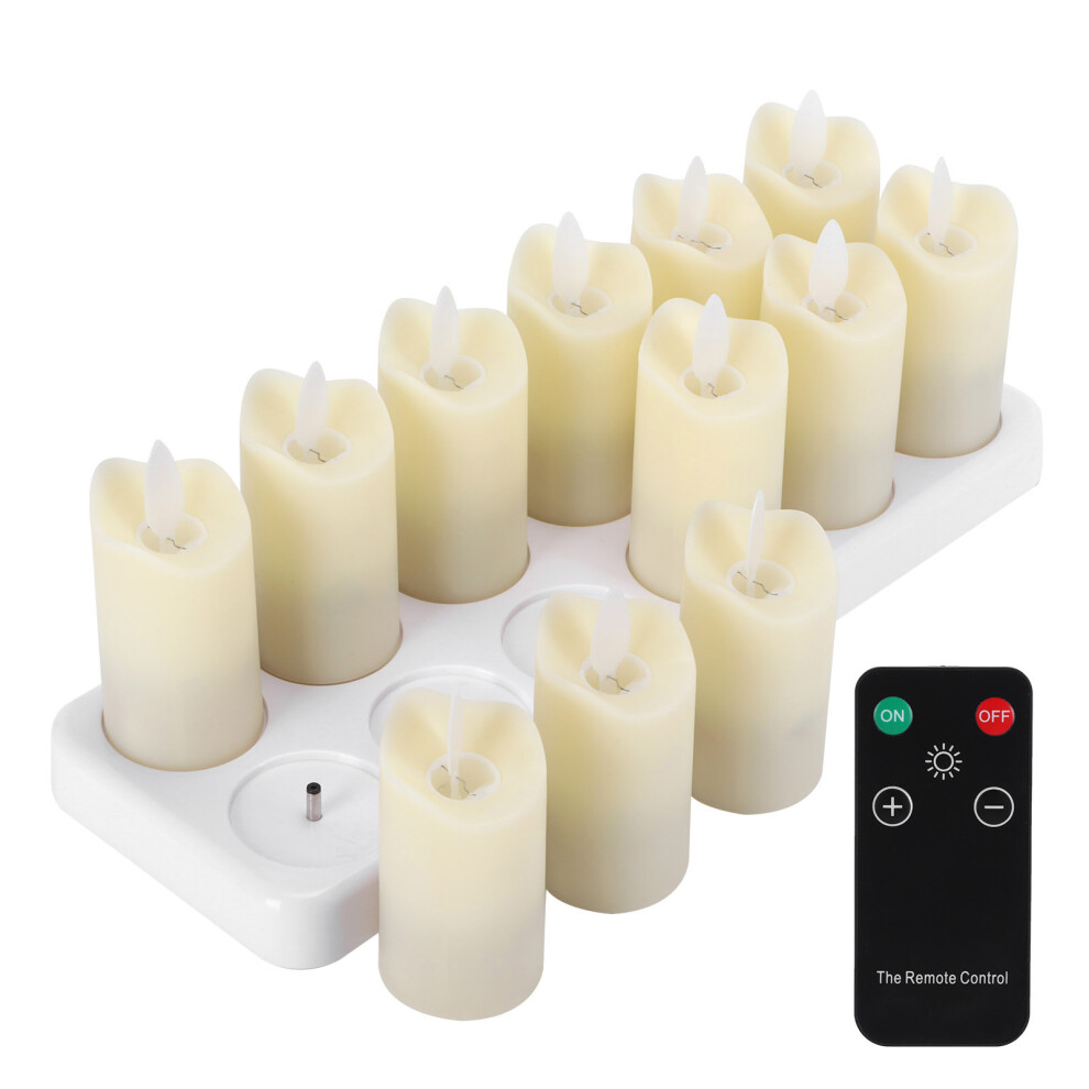 Electric Flameless Candle Set with Remote, 180mAh, Warm White-image-OPC-PMVTBRJ-NEW
