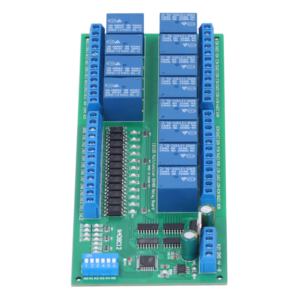 Rs485 Isolated Relay Module 12V 8-Channel Rtu Protocol Din35 8411359822083