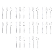 Hochwertiges, kristallklares Kunststoffbesteck, elegante Einweglöffel für Partys und Hochzeiten, lebensmittelecht, BPA-frei, besonders robust,