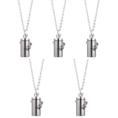 5Stk Silber Tierasche Halskette Urnenschmuck 2
