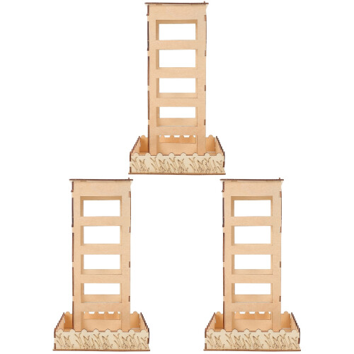 3Stk Futterhalter Holz Futter Rack Für Kleintiere 2