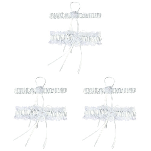 3 Paar Brautstrümpfe Mit Oberschenkelringen Blumendesign 1