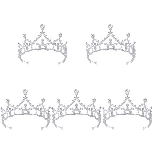 5Stk Glänzende Tiara Silber Hochzeit Brautmode 1