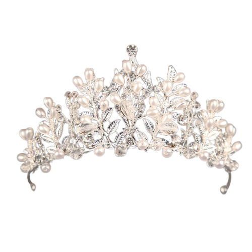 2Stk Silber Tiara Für Hochzeit Mit Perlen Und Schmuck Leicht