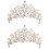 2Stk Silber Tiara Für Hochzeit Mit Perlen Und Schmuck Leicht 5