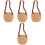 4Stk Mini Rattan Geflecht Blumenkorb Tragbarer Picknickkorb 3