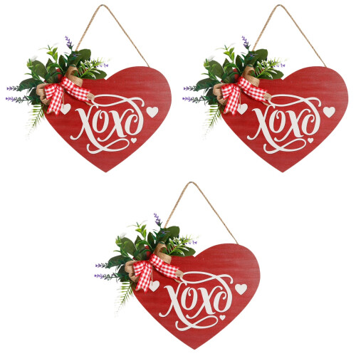 3Stk Herzförmiges Hängeschild Valentinsherz Wohnaccessoire 2