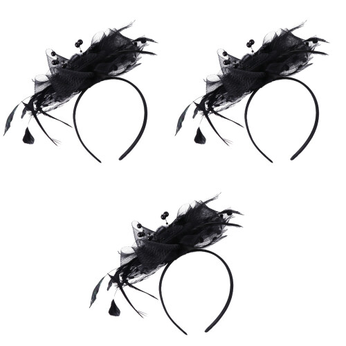 3 Haarband Schwarz Für Braut Hochzeit 2