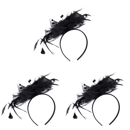 3 Haarband Schwarz Für Braut Hochzeit 1