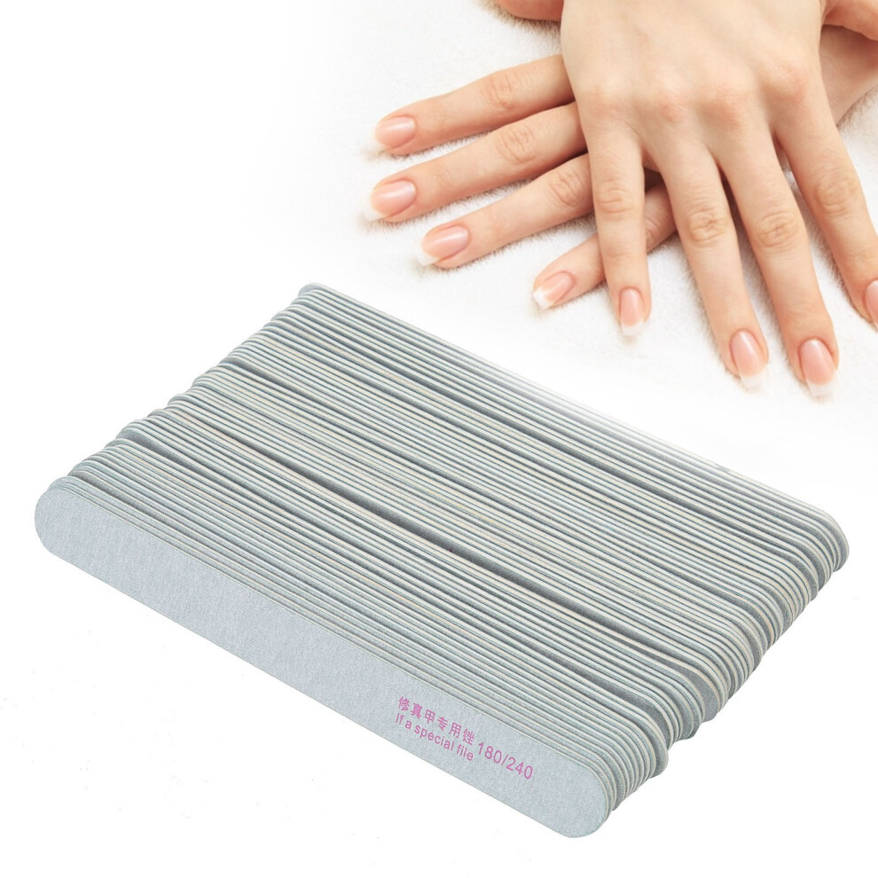 Home Nail Salon Tools 50pcs Double Sided Nail Files 180/240 Grit Buffer Set