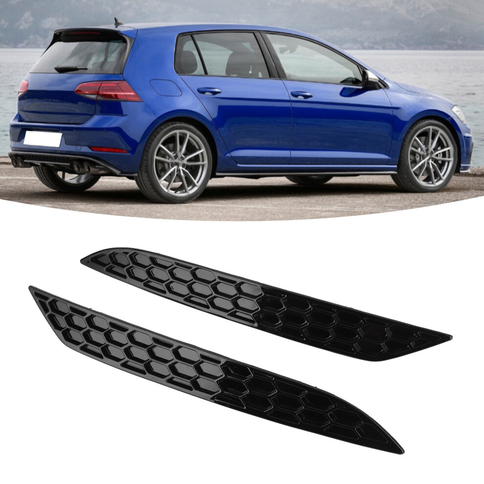 2Pcs Gloss Rear Bumper Reflector Set For Mk7.5 Gtd R 2017-2020 Black 5021359826078