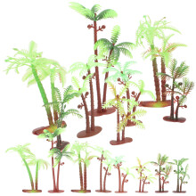 40Pcs Plastic Aquarium Coconut Tree Fish Tank Decor Artificial Plants