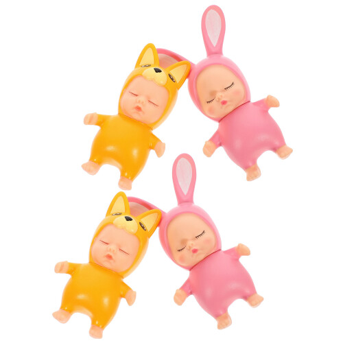 4St Multi-Functionele PVC Cakefiguren Slaapbaby Ornamenten