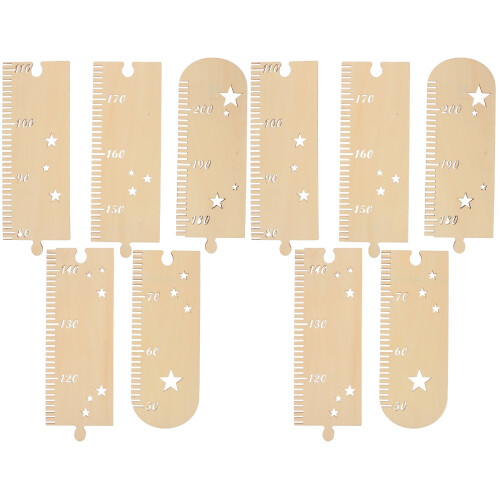2Sets Kindergroeimeter Khaki Splice DIY Decoratieve Ruler 1