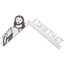 2Stk Holz Jesus Türrahmen Mehrfarbig Christliches Zimmer Ornament