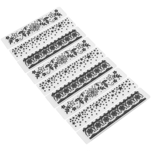 9Pcs Plastic Embossing Folder Set for Paper Craft, 14.8x3cm