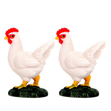 4 Künstliches Geflügel Huhn Bastelset (Weißer Hahn)