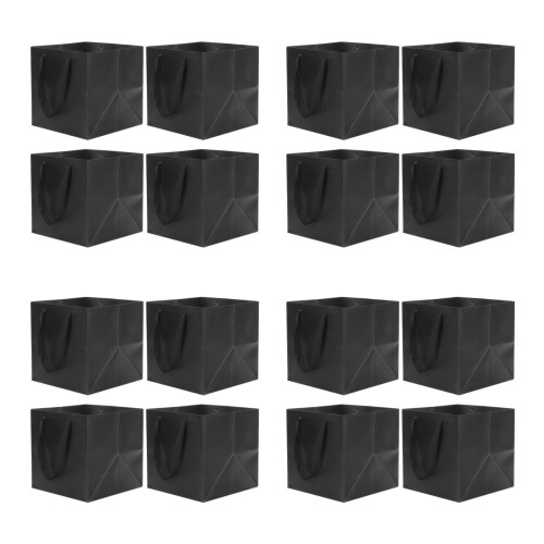 16Stk Schwarze Kraftpapier Geschenkbeutel Stabil Und 2