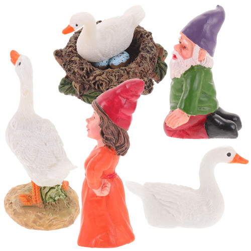 5 Sets Weißer Gnome Garten Harz Figuren 1
