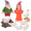 5 Sets Weißer Gnome Garten Harz Figuren 3