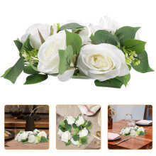 4Stk Kerzenring Künstliche Rosenblume Tischmitte Für Hochzeit