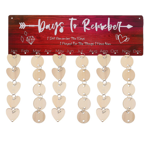 2 Sets Holz Diy Kalender Hängende Scheiben 1