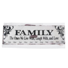 2Stk. Family Hängende Holz Kalender Wohnaccessoire