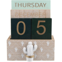 Perpetual Calendar Rustikaler Holzblock Kalender Für Home Office