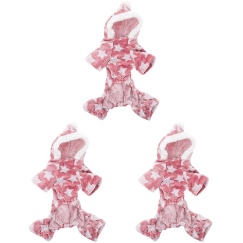 3Stk Rosa Hundejacke Mit Warmer Overall 2