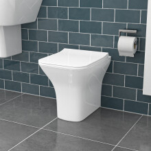 Nes Home White Square Rimless Soft Close Slim Seat Back To Wall Toilet