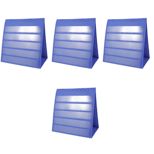 4Pcs 30.5X33Cm Desktop Pocket Chart With 20Pcs White Cards Small 2