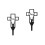 2Pcs Cemetery Memorial Cross Stake Iron Yard Decor 4