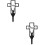 2Pcs Cemetery Memorial Cross Stake Iron Yard Decor 6