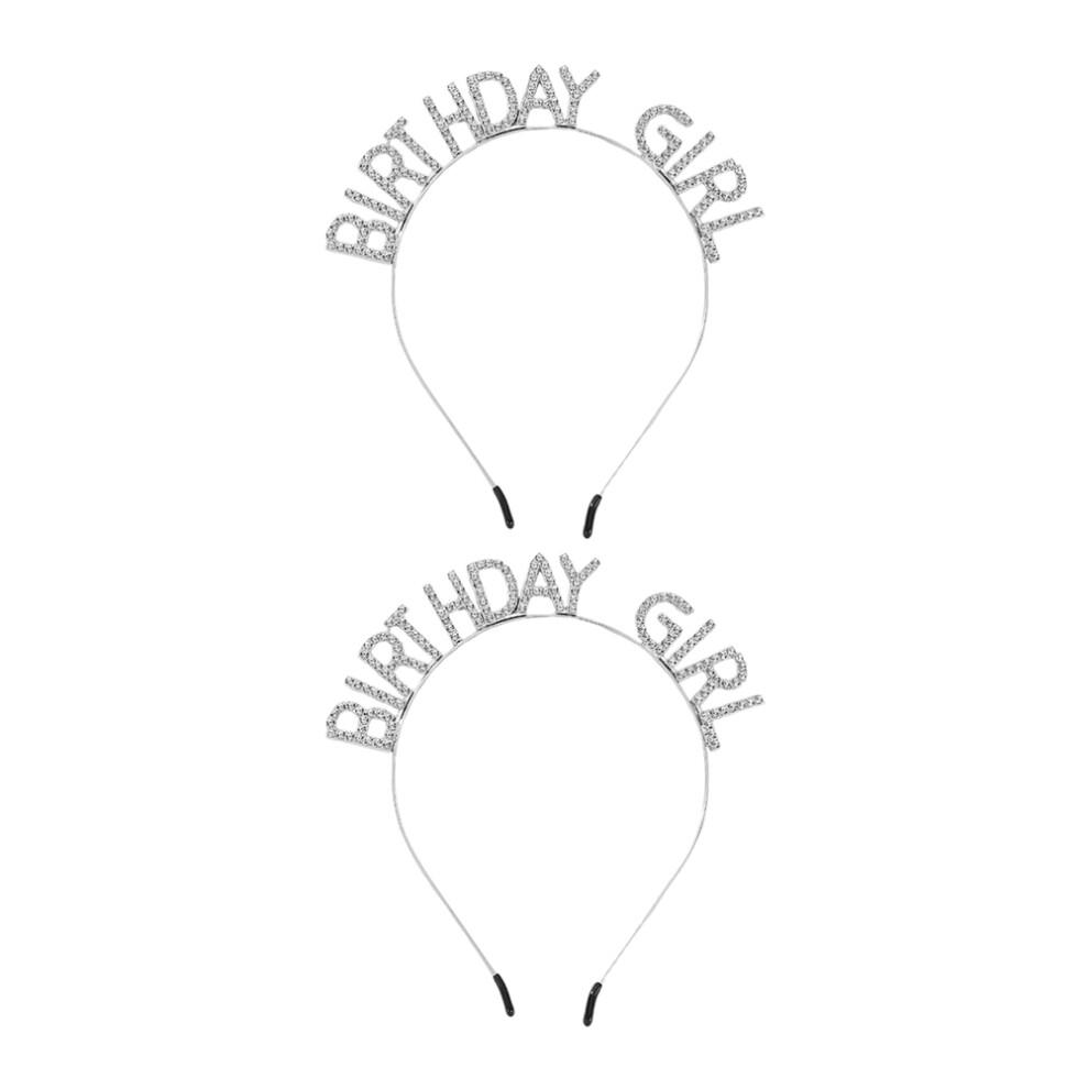 2 Pezzi Cerchietti Strass Accessorio Acconciatura Per Compleanno-image