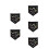 5 Pin Display Pennant Emaille Badge Zwart M 3