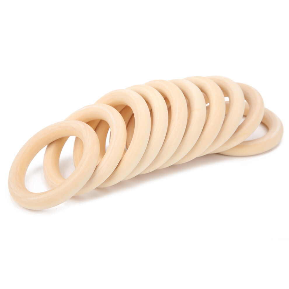 Unfinished Wooden Teething Rings 65mm for Kids Crafts and More
