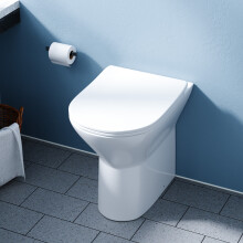 Nes Home White Comfort Height Round Rimless Soft Close Back To Wall Toilet