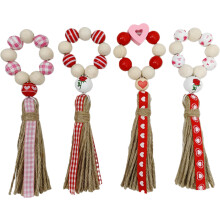 4St Napkin Rings Van Hout En Touw, Decoratie Voor Diner En Feest