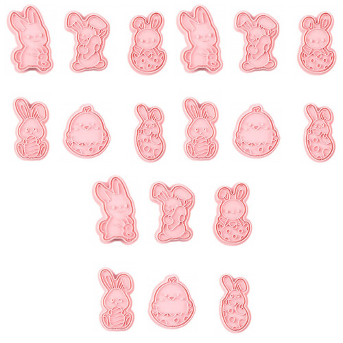 18Stk Backform Hase Aus Robustem PP Kunststoff Pink Muffin Form 2