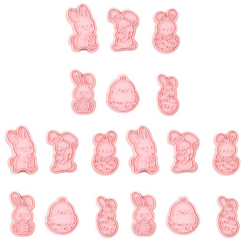 18Stk Backform Hase Aus Robustem PP Kunststoff Pink Muffin Form 1