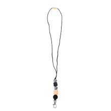 3Stk Badge Clip Holzperlen Lanyard Damen Mehrfarbig Büro Schule