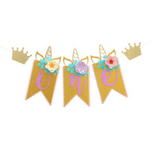 3Stk Hochstuhl Banner Rustikal Bunt Baby Party