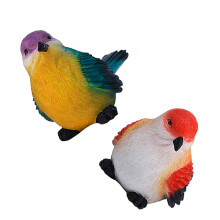 10Stk Resin Vogelornamente Für Garten Deko Bunt Natürlicher Look