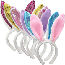 24 Plüsch Hasenohren Haarreif Kopfschmuck