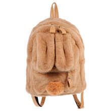 2Stk Plüsch Rucksack Hellbraun Mit Großer Kapazität Hasenohren