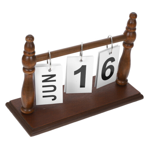 2Stk Stehkalender Mit Holzunterlage Umblättern 1