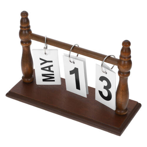 2Stk Stehkalender Mit Holzunterlage Umblättern 2