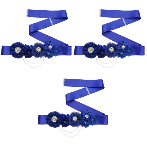 3Stk Blaue Taillengürtel Mit Perlen Hochzeit Gürtel 2