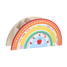 4Stk Geformter Stifthalter Aus Holz, Dekorativer Schreibtischorganizer