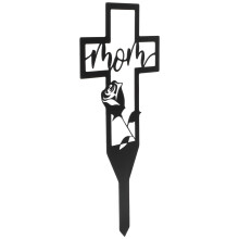2Stk Metallkreuz Pfahl Für Friedhof Grab Hof